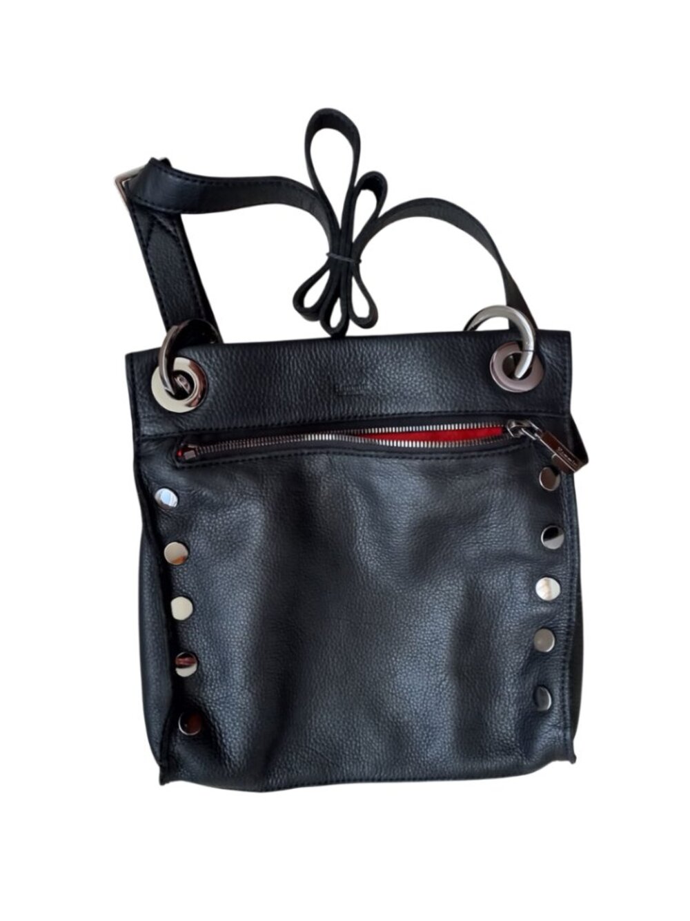 Hammitt Los Angeles Tony Small Black Leather Crossbody Bag - Silver Rivets - Picture 3 of 7